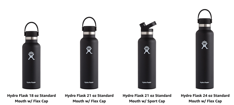 Hydro Flask water bottle sizes