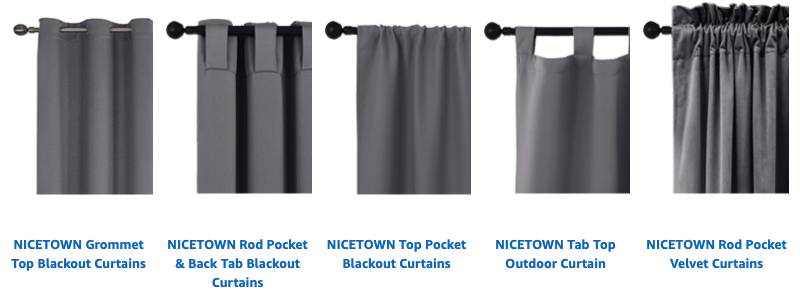 Nicetown Blackout curtain styles